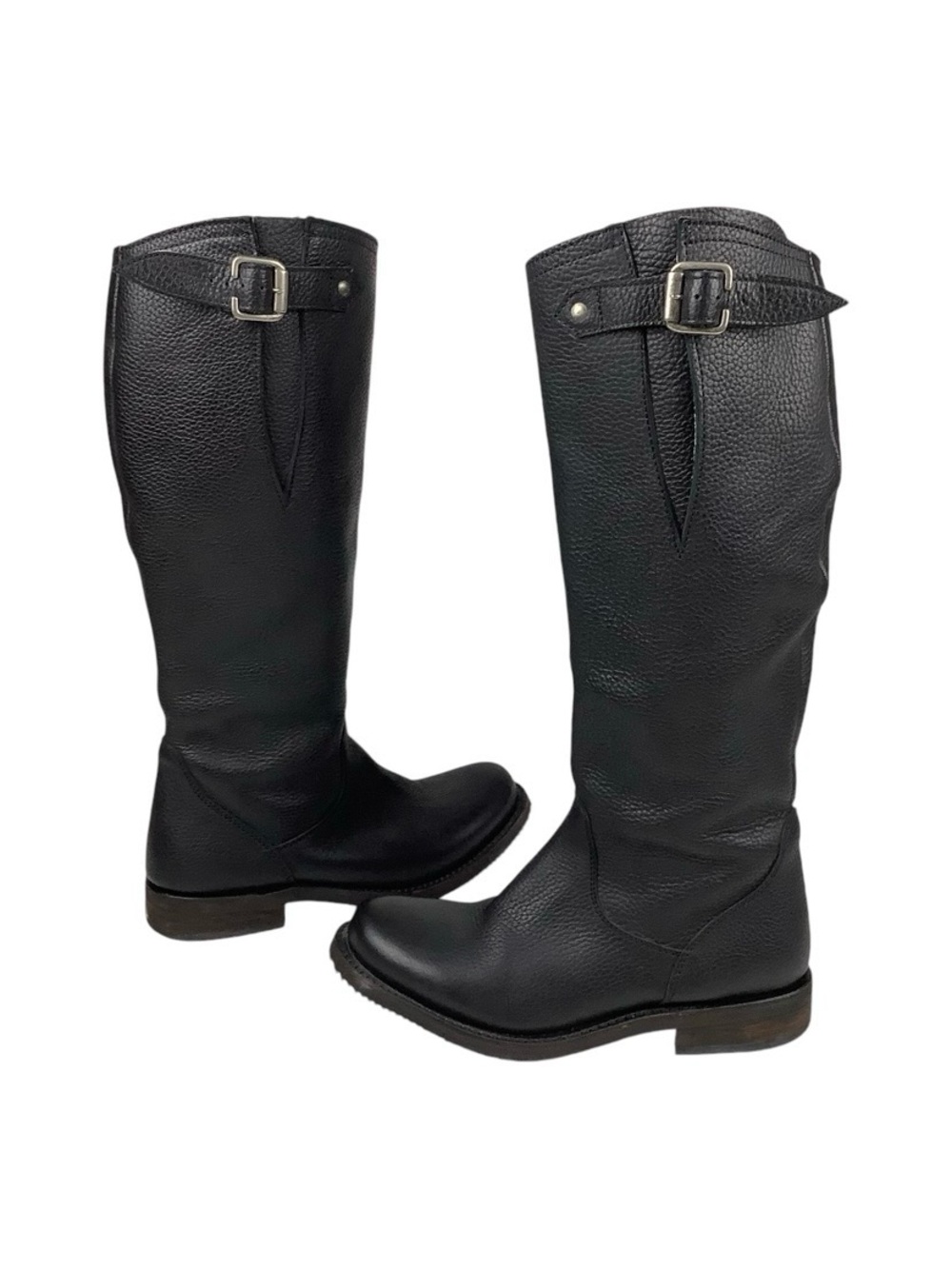 Independent Boot Co McKinley Black Pebbled Leather Boots Sz 8